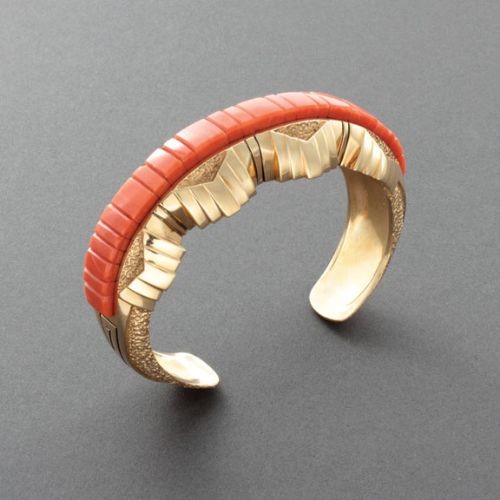 Harvey Begay Bracelet of Salmon Coral
