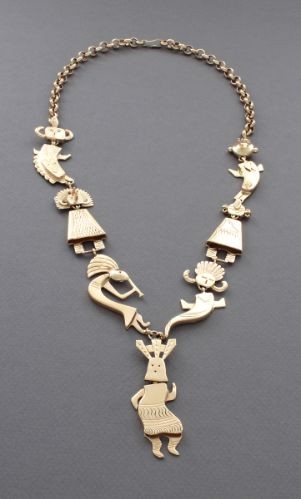 14kt Gold Kachina Necklace by Esther Wood