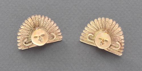 14kt Gold Earrings of Kachinas by Esther Wood