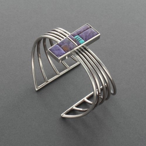 Norbert Peshlakai Bracelet with Inlaid Sugilite