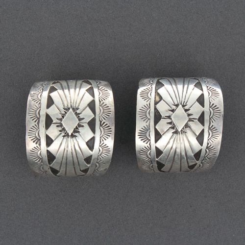 Navajo Silver Hoop Earrings