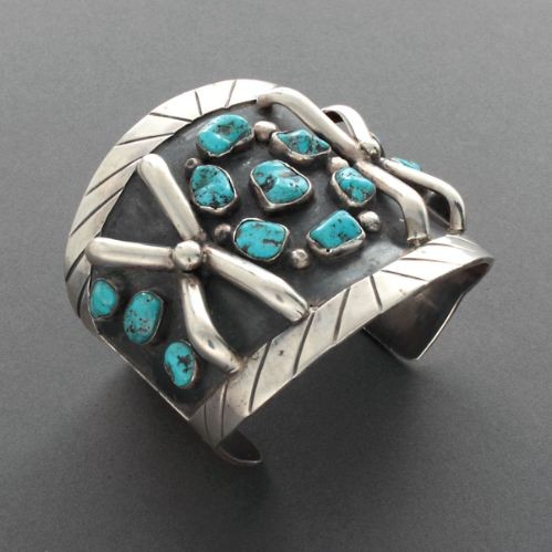 Huge Navajo Bracelet with Turquoise