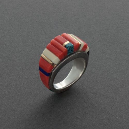 Coral Inlay Ring by Sonwai