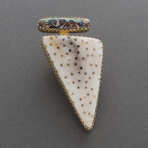 Gail Bird and Yazzie Johnson Pin of Yowah Opal