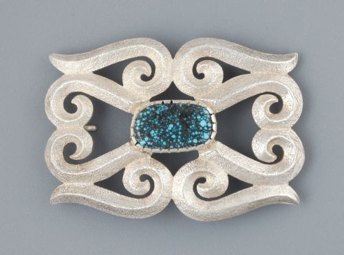 Harvey Begay Buckle of Silver and Turquoise