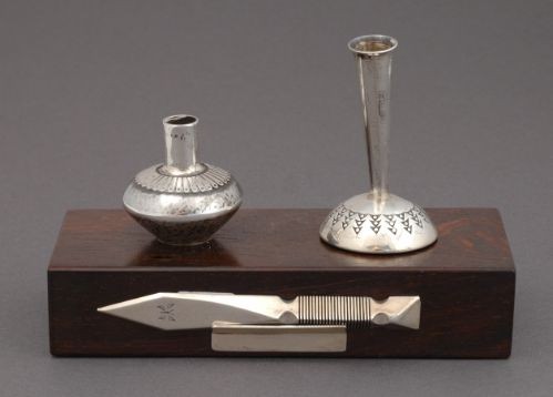 Norbert Peshlakai Silver Desk Set