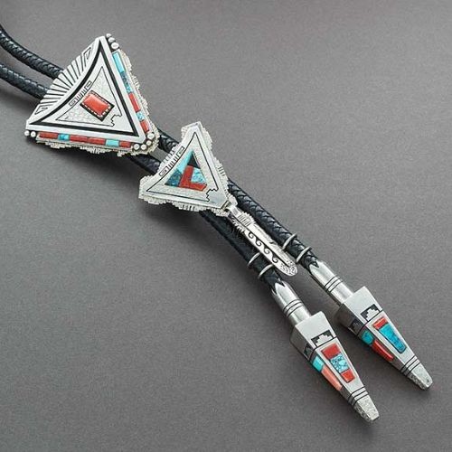 Alvin and Lula Begay Silver Bolo With Inlay