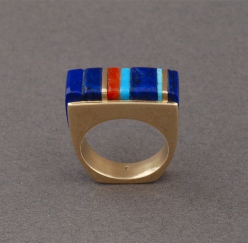 Charles Loloma Ring of Inlaid Lapis