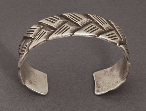 Navajo Silver Cuff with File and Chisel