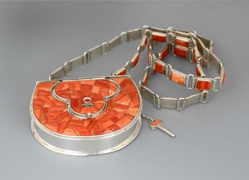 Eveli Sabatie Purse of Silver and Coral