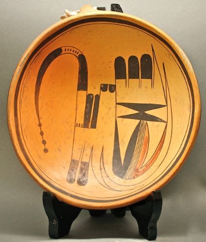 Nampeyo Bowl with Feather Motif and Bird
