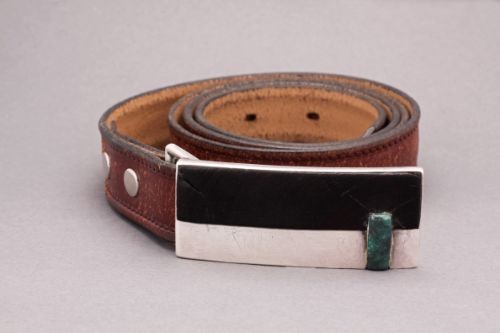 Charles Loloma Ironwood and Silver Buckle