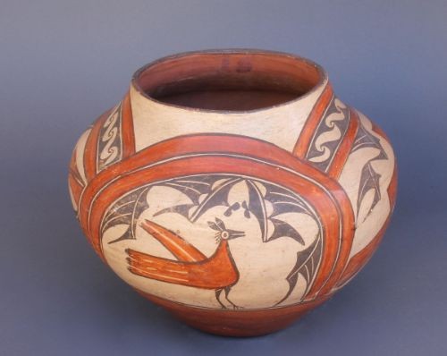 Early Polychrome Zia Jar With Birds