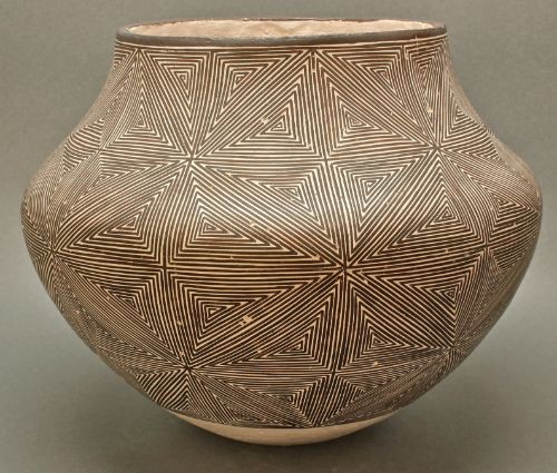 Lucy Lewis Black on White Acoma Jar