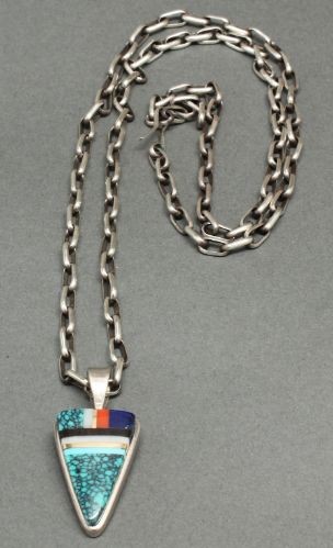 Sonwai Inlay Pendant on Silver Chain