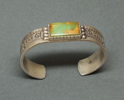 Sterling Silver Bracelet with Manassa Turquoise