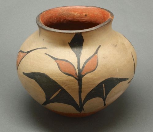 Santo Domingo Polychrome Jar with Leaves
