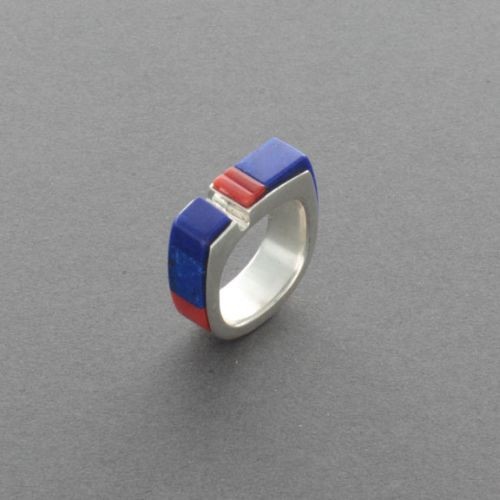 Richard Chavez Lapis and Coral Ring