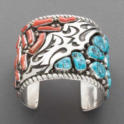 Neil Johns Bracelet of Turquoise and Coral