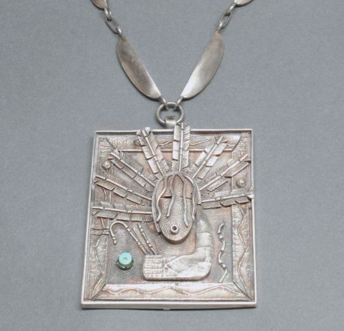 Raymond Sequaptewa Necklace With Figure
