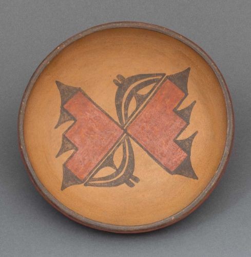 Vintage Zia Pueblo Butterfly Bowl