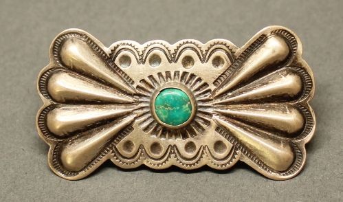 Old Navajo Button Silver Repousse