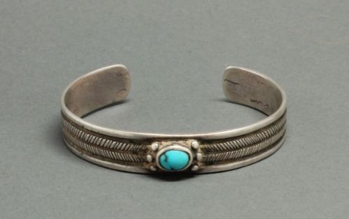 Early Single Turquoise Ingot Bracelet