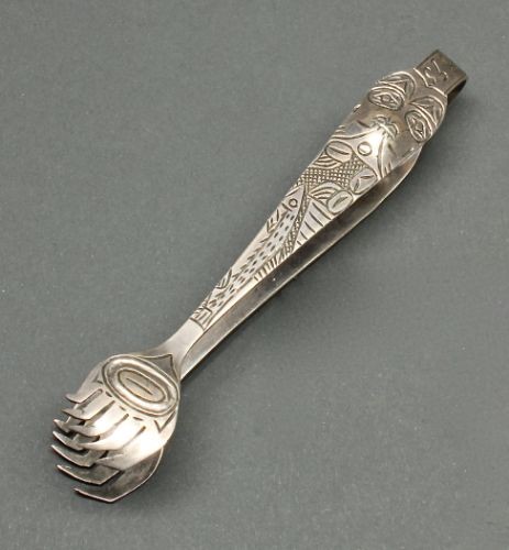 Early Northwest Coast Silver Sugar Tongs