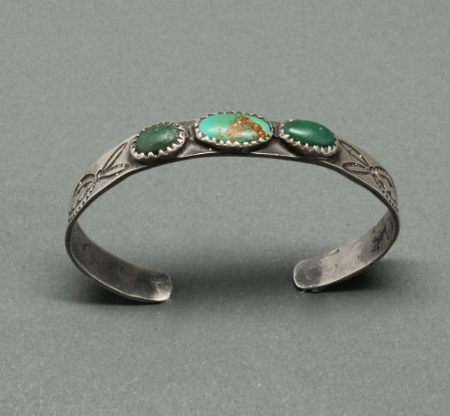 Narrow Ingot Bracelet With Turquoise