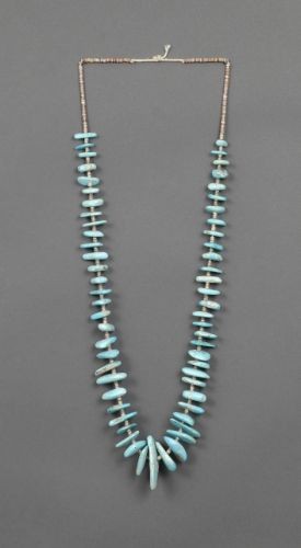 Navajo Necklace of Turquoise Tabs