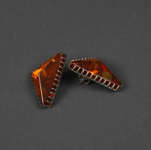 Kay Begay Rogers Earrings of Amber