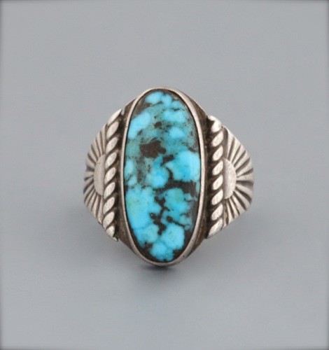 Navajo Ring with Oval Turquoise