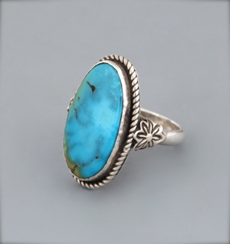 Oval Blue Gem Turquoise Ring