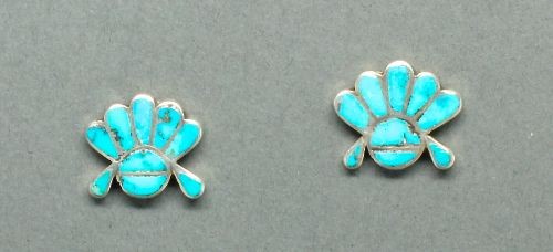 Zuni Turquoise Sunface Earrings