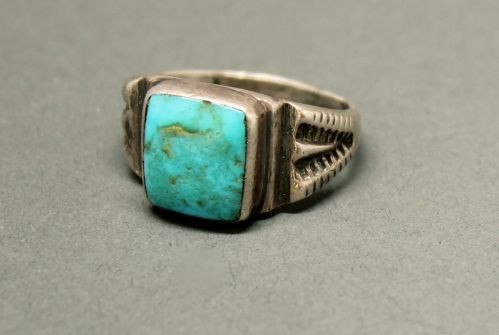 Old Navajo Ring of Silver and Turquoise