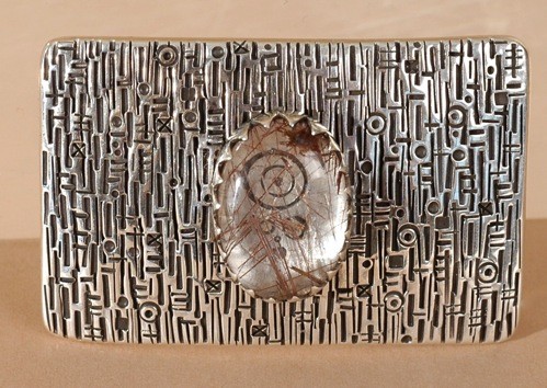 Peshlakai Buckle With Quartz Center Stone