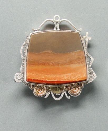 Myron Panteah Pin of Royal Jasper Stone