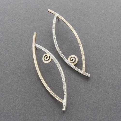Charlyn Reano Fish Earrings of Silver and Gold