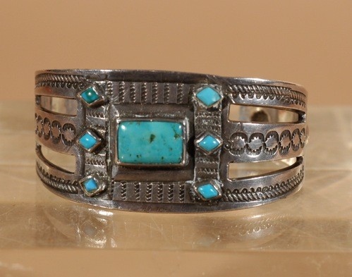 1930’s Ingot & Turquoise Bracelet