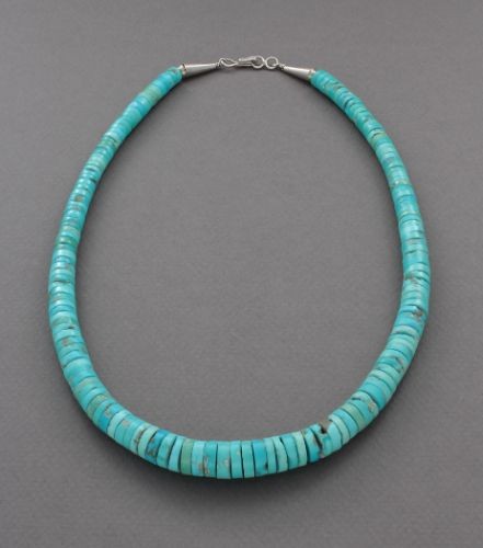 Necklace of Natural Cripple Creek Turquoise by Ray Lovato