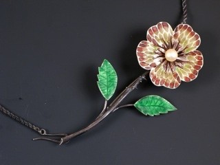 Liz Wallace Plique Au Jour Flower Necklace/Pin