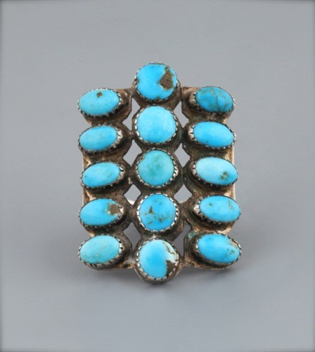 Ring With 15 Turquoise Stones
