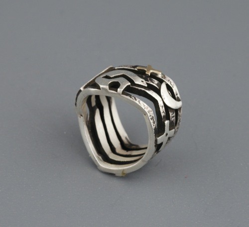 Kee Yazzie Silver Ring With Symbols