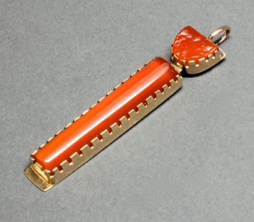 Yazzie Johnson & Gail Bird Pendant of Citrus Chalcedony