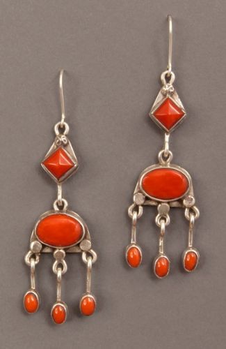 Greg Lewis Coral Dangle Earrings