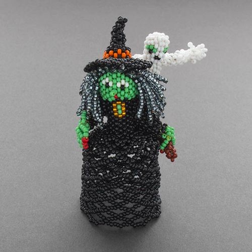 Zuni Beaded Witch with Ghost by Lorena Laahty