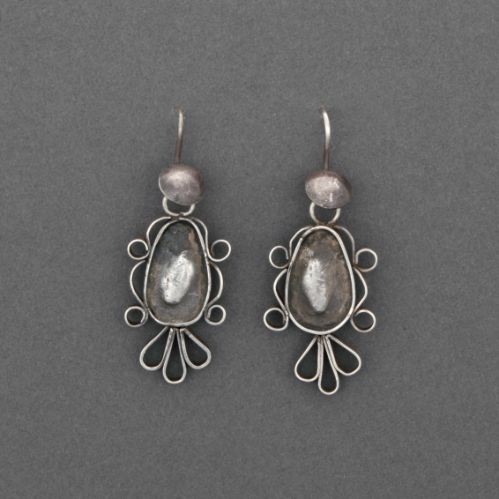 Very Early Acoma Earrings Silver Filigree