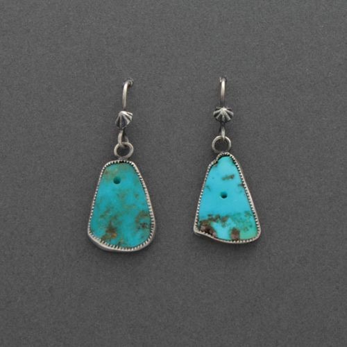 Vintage Turquoise Tab Dangle Earrings