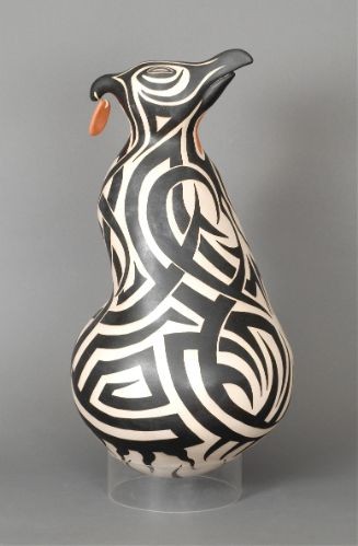 Virgil Ortiz Black on Cream Bird Figure
