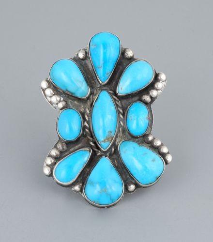 Navajo Turquoise Cluster Ring 